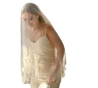 Delicato Perle Ricamato Velo Da Sposa Leggero Confortevole Bianco Pizzo Hairpiece Per Matrimonio Clip di Capelli Invisibile Veli Da