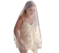 Delicato Perle Ricamato Velo Da Sposa Leggero Confortevole Bianco Pizzo Hairpiece Per Matrimonio Clip di Capelli Invisibile Veli Da