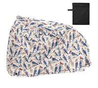 Delicato picchio cartone animato blu scuro inverno impermeabile Outdoor Bike Cover con fori di bloccaggio Anti polvere pioggia neve UV Storage Cyclette Copertura adatta per la maggior parte degli