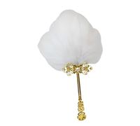 Delicato piccolo ventilatore piumato palmare con manico dorato per danza pratica teatro e servizi fotografici alla moda accessori festival fan