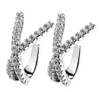 Delicato polsino dell'orecchio con croce di zircone, clip non penetrante per le donne, comodo gioiello alla moda