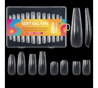 Delicato trasparente estensioni lunghe acrilico punte con sistema di misurazione copertura completa 240PCS 12 misure