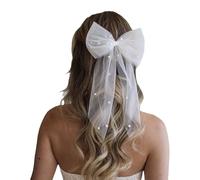 Delicato velo fermaglio per capelli fiocco perle forcina per addio al nubilato festa nuziale gioielli copricapo
