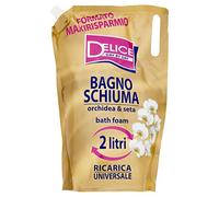 Delice Bagno Schiuma, Fragranza Orchidea & Seta, Ricarica Universale Maxirisparmio, Dermatologicamente Testato - 2000 ML