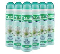 Delice Deodorante Spray Invito, Fragranza Muschio Bianco, Deodorante Ascelle, Deo Body Spray - 6 x 100 ML