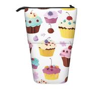 Delicious Cupcakes - Astuccio verticale retrattile, per riporre oggetti quotidiani, per scuola, ufficio e trucchi