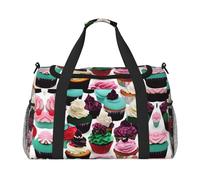 Delicious Cupcakes stampa Carry on Bag Underseat Personal Item Bag Travel Duffel Bag Gym Carry On Sports Bag, nero, Taglia unica