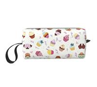 Delicious Cupcakes stampa portatile cosmetico sacchetto, custodia da viaggio, borsa organizer con cerniera per accesso rapido