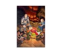 Delicious Dungeonanime Poster di viaggio, poster di viaggio, poster retrò, decorazione da parete, pittura a olio su tela, pittura decorativa, 60 x 90 cm, stile cornice-38