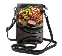Delicious Grilled meat - Borsa a tracolla da donna con stampa, perfetta per viaggi e shopping, taglia unica, colore: nero