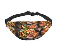 Delicious Grilled meat - Marsupio a tracolla per ragazzi, grande, alla moda, per sport, corsa, ciclismo, viaggi, pesca