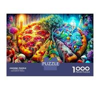 Delicious Pizza 1000 Pezzi Puzzle Fai da Te Educativo Scompresso per Bambini Principianti Cartone Riciclato Puzzle dell'Albero della Vita della Pizza Famiglia Genitori Figli 38x26cm/1000pezzi