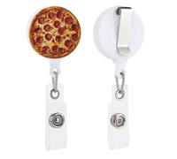 Delicious Pizza Porta badge retrattile bobina clip ID Card Holder per medico infermiere studente ufficio lavoratore