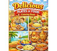 Delicious plates of food coloring book