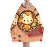 Delicious Sweet Ramen, coperta con cappuccio super morbida indossabile per uomini e donne, calda, alla moda, accogliente, in flanella, con cappuccio, coperta oversize con cappuccio e tasca per il