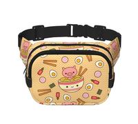 Delicious Sweet Ramen - Marsupio unisex regolabile a doppio strato, quadrato, per attività all'aperto, viaggi, corsa, escursionismo, Nero , Taglia unica