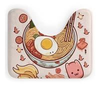 Delicious Sweet Ramen - Tappetino da bagno a forma di U, ultra morbido, super assorbente, con retro antiscivolo, ad asciugatura rapida, lavabile, per base ovale per WC, tappetino da bagno per doccia