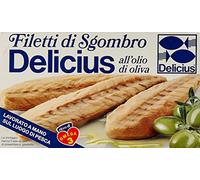 Delicius - Filetti di Sgombro all'Olio di Oliva, Ricco di Omega 3 - 5 pezzi da 125 g [625 g]