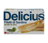 Delicius Scatola di Filetti di Sardina in olio di oliva, 120G (10 pezzi)