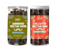 Delight Foods Mukhwas Banarasi Meetha Paan (Senza Supari & Areca Nut) (Calcutta Paan 100g + Banarasi Paan 100g)_La confezione può variare