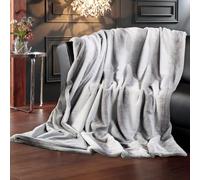 Delindo Lifestyle Coperta in pelliccia sintetica Milton, morbida, 150 x 200 cm, colore: grigio