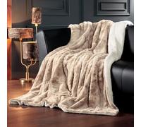 Delindo Lifestyle Kingston - Coperta in pelliccia sintetica con effetto pelliccia di agnello, 150 x 200 cm