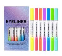 Delineador De Ojos Fluorescente - Lápiz Delineador Líquido Neón | Maquillaje De Ojos Con Efecto UV Para Fiestas Y Festivales | Fórmula Resistente Al Agua Y A Las Manchas | Delineador De Colores