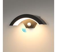 DELIPOP Applique da Esterno con Sensore di Movimento 24W IP65 Nero 3000K