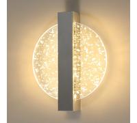 DELIPOP Applique da Parete Interno, 12W Lampada da Parete LED Moderno Rotonda, 3000K Bianco Caldo Lampada da Muro in Acrilico per Camera da Letto Soggiorno Corridoio