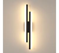 DELIPOP Applique da Parete Interno, 18W LED Lampada da Parete Moderna in Acrilico, Nero Lampada a Muro per Camera da Letto Soggiorno Corridoio Ufficio Scala, Bianco Caldo 3000K