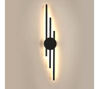 DELIPOP Applique da Parete Interno, 24W 2700LM Moderna Lampada da Parete Lunga Linea, Luce Bianca Calda 3000K, Lampada da Muro Nero per Soggiorno, Camera da Letto, Scala, Corridoi, 58cm