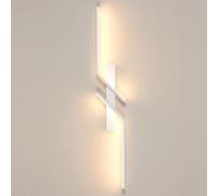 DELIPOP Applique da Parete Interno, 24W Lampada da Parete LED Bianco, Lampada a Muro in Alluminio per Camera da Letto Soggiorno Corridoio Scala, Bianca Calda 3000K