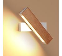 DELIPOP Applique da Parete Interno, 360° Girevole Lampada da Parete in Legno, 3000K Bianco Caldo Lampada da Muro LED per Camera da Letto Soggiorno Corridoio