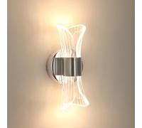 DELIPOP Applique da Parete Interno Moderna, 3 Temperatura Colori Lampada da Parete LED 12W, Lampada a Muro in Acrilico per Camera da Letto Soggiorno Corridoio Ufficio Scala