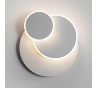DELIPOP Applique da Parete Interno Moderno 15W, 350° Lampada da Parete Girevole, Lampada da Muro Creativo Rotonda 3 in 1 per Camera da Letto Soggiorno Corridoio Scale, Bianco Neutro 4500K