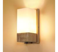 DELIPOP Applique da Parete Legno e Vetro Vintage, E27 Lampada da Parete