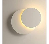DELIPOP Applique da Parete Moderna, 10W Creativo Lampada da Parete Forma Rotonda, 360° girevole Lampada da Muro Interno Bianco per Sala Soggiorno Camera da Letto Comodino, 3000K Bianco caldo