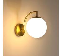 DELIPOP Applique da Parete Oro E27, Vetro 15cm Lampade da Parete Moderno | Vintage Lampada a Muro per Camera da letto Soggiorno Studio Corridoio