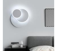 DELIPOP Applique LED Parete Interno, 15W 1687LM Lampada da Parete Moderna Creativo Rotonda, Lampada a Muro Ruotabile a 350° per Soggiorno Camera da Letto Corridoio Scale, Luce Bianca Fredda 6500K