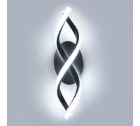 DELIPOP Applique LED Parete Interno, 16W 1800LM Lampada da Parete Moderna Creativo, Lampada a Muro Nero per Soggiorno, Camera da Letto, Scale, Corridoio e Studio, Bianco Freddo 6500K