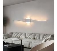 DELIPOP Lampada da Parete LED, 27W 2580LM Lungo Applique da Parete Moderna, Bianco Lampada a Muro in Alluminio per Soggiorno Camera da Letto Corridoio Cucina, Bianco Caldo 3000K