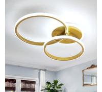 DELIPOP Lampada da Soffitto LED Moderna, 42W 4725LM Creativo Forma di Rotonda Plafoniera LED Soffitto Oro, Illuminazione a soffitto per Soggiorno Cucina Sala da Pranzo, Bianco Freddo 6500K