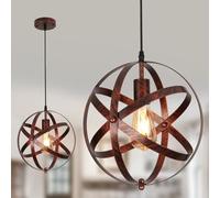 DELIPOP Lampadario Sospensione E27, Vintage Plafoniera da Soffitto a Forma Di Globo, Lampada a Sospensione a Cavo Regolabile para Sala da Pranzo Dormitorio Cocina Soggiorno Coffee Bar