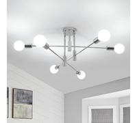 DELIPOP Lampadario Sputnik Cromato, 6 Luci Plafoniera E27 Soffitto