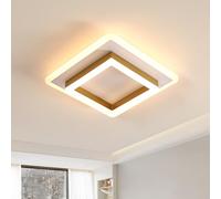 DELIPOP Plafoniera LED 30W, Oro Lampada da Soffitto Quadrata 3000K