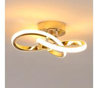 DELIPOP Plafoniera LED Moderna, 22W 2500LM Creativo Forma di Fiore Lampada da Soffitto in Acrilico, Oro Lampadario da Soffitto per Camera da Letto Cucina Sala da Pranzo Corridoio, Bianco Caldo 3000K
