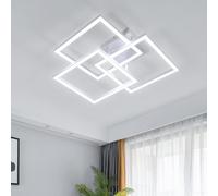 DELIPOP Plafoniera LED Soffitto, 40W Lampada da Soffitto Moderna Quadrata, Lampadario Acrilico Bianca per Soggiorno Camera da Letto Cucina Ufficio, Bianco Freddo 6500K