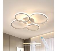 DELIPOP Plafoniera LED Soffitto Dimmerabile, 39W 4500LM Lampada da Soffitto Moderna con Telecomando 3000K-6500K, Rotonda Design Lampadario LED per Soggiorno Camera da Letto Cucina Ufficio