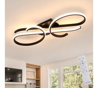 DELIPOP Plafoniera LED Soffitto Dimmerabile, Lampada da Soffitto Moderna con Telecomando 3000K-6500K Funzione di Memoria, Lampadario LED Nero per Camera da Letto, Soggiorno, Corridoio, Salone, Cucina