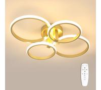 DELIPOP Plafoniera LED Soffitto Dimmerabile Rotonda 56W 6300LM, Oro